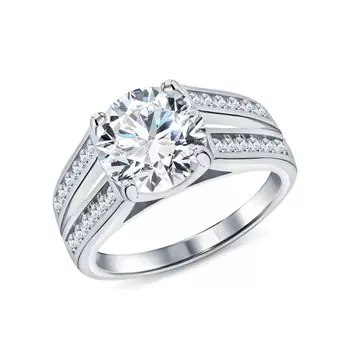 Серебряное кольцо с фианитами