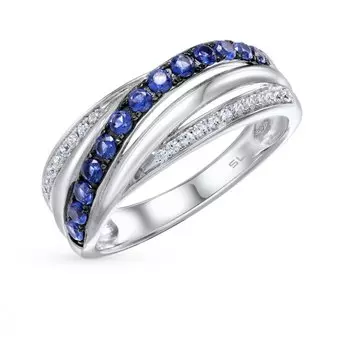 Серебряное кольцо с фианитами