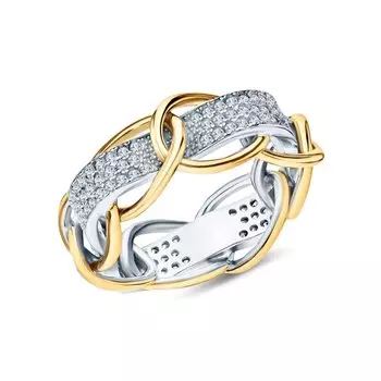 Серебряное кольцо с фианитами