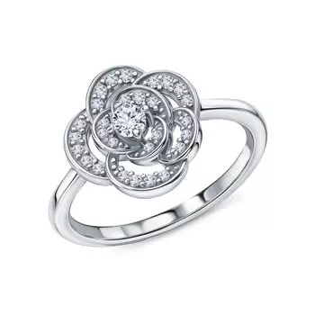 Серебряное кольцо с фианитами