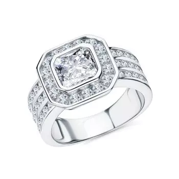 Серебряное кольцо с фианитами