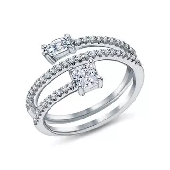 Серебряное кольцо с фианитами