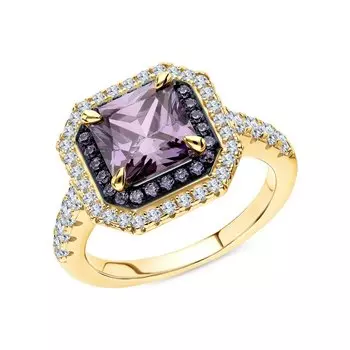 Серебряное кольцо с фианитами