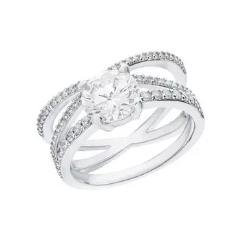 Серебряное кольцо с фианитами