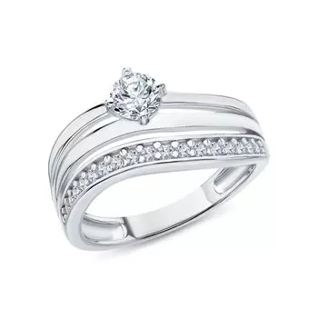 Серебряное кольцо с фианитами