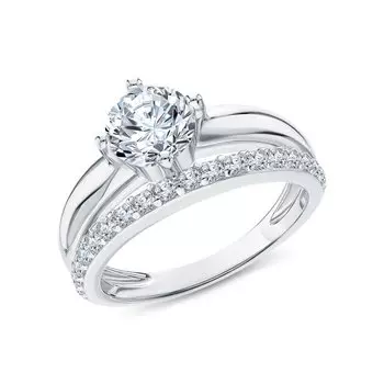 Серебряное кольцо с фианитами