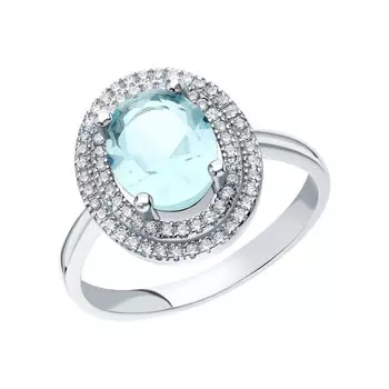 Серебряное кольцо с фианитами