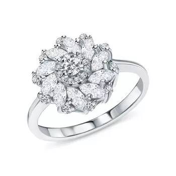 Серебряное кольцо с фианитами