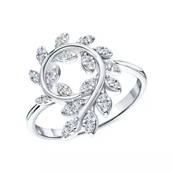 Серебряное кольцо с фианитами