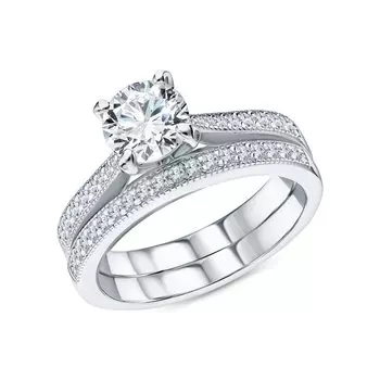 Серебряное кольцо с фианитами