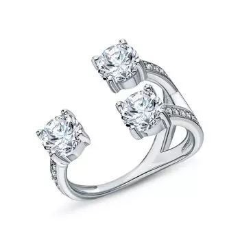 Серебряное кольцо с фианитами