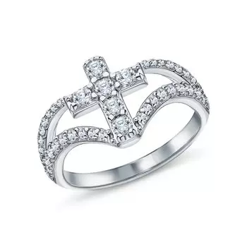 Серебряное кольцо с фианитами