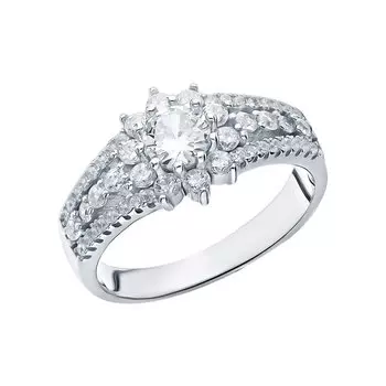 Серебряное кольцо с фианитами