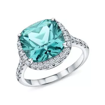 Серебряное кольцо с фианитами и алпанитом