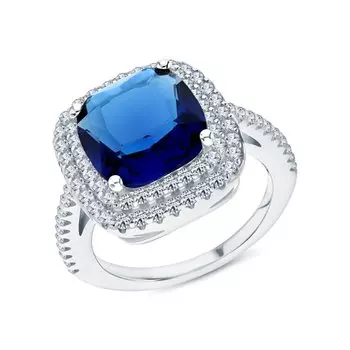 Серебряное кольцо с фианитами и алпанитом