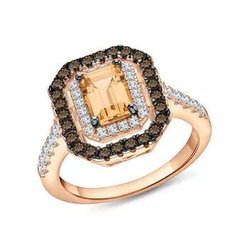 Серебряное кольцо с фианитами и алпанитом