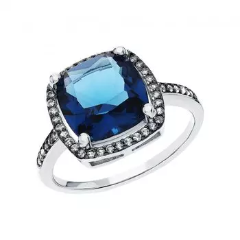 Серебряное кольцо с фианитами и алпанитом