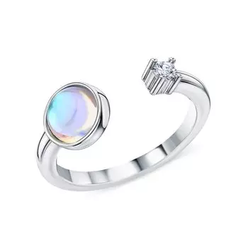 Серебряное кольцо с фианитами и алпанитом