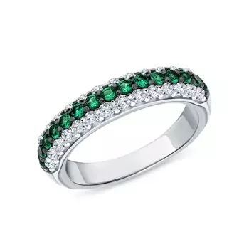 Серебряное кольцо с фианитами и алпанитом