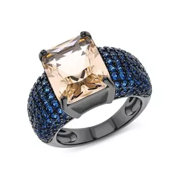 Серебряное кольцо с фианитами и алпанитом