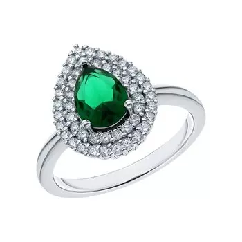 Серебряное кольцо с фианитами и алпанитом