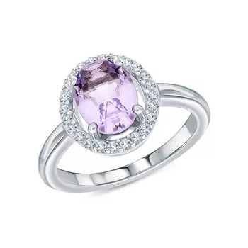 Серебряное кольцо с фианитами и алпанитом