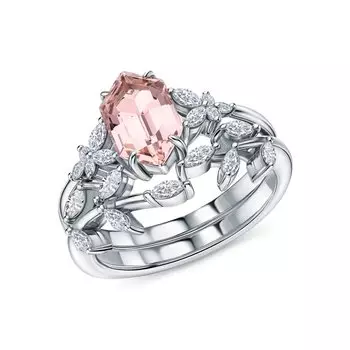 Серебряное кольцо с фианитами и алпанитом