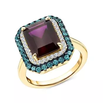 Серебряное кольцо с фианитами и алпанитом