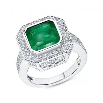 Серебряное кольцо с фианитами и алпанитом