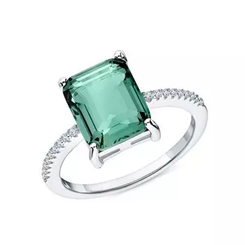 Серебряное кольцо с фианитами и алпанитом