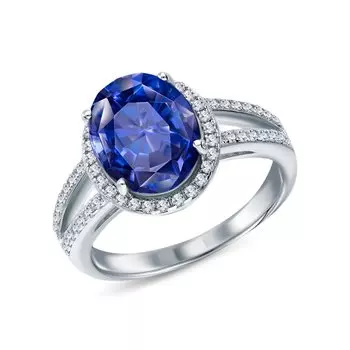 Серебряное кольцо с фианитами и алпанитом