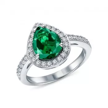 Серебряное кольцо с фианитами и алпанитом