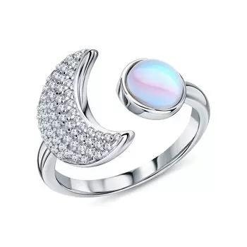 Серебряное кольцо с фианитами и алпанитом