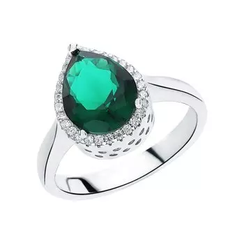 Серебряное кольцо с фианитами и алпанитом