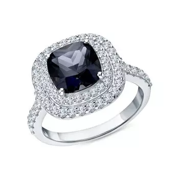 Серебряное кольцо с фианитами и алпанитом