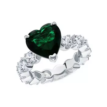 Серебряное кольцо с фианитами и алпанитом