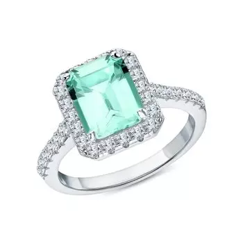 Серебряное кольцо с фианитами и алпанитом