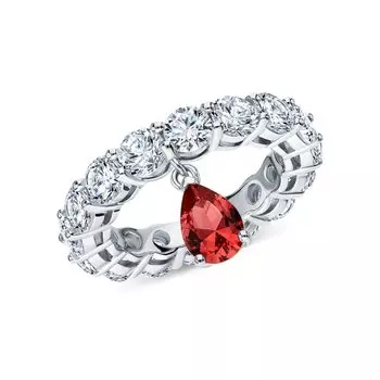 Серебряное кольцо с фианитами и алпанитом