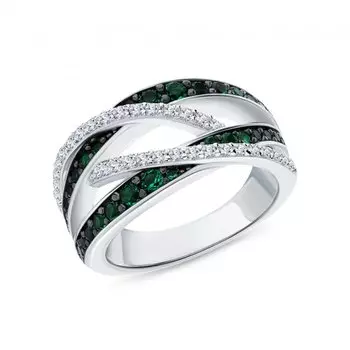 Серебряное кольцо с фианитами и алпанитом