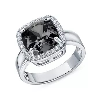 Серебряное кольцо с фианитами и кристаллами Swarovski