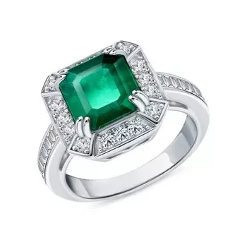 Серебряное кольцо с фианитами и кварцем дублетом