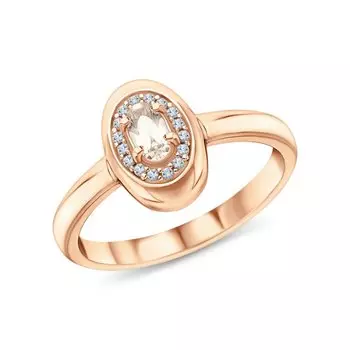 Серебряное кольцо с фианитами и морганитами природными