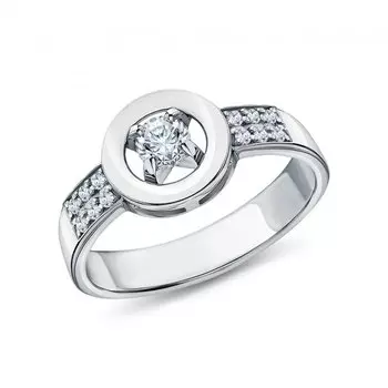 Серебряное кольцо с фианитами и муассанитами