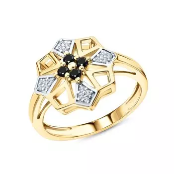 Серебряное кольцо с фианитами и шпинелями природными