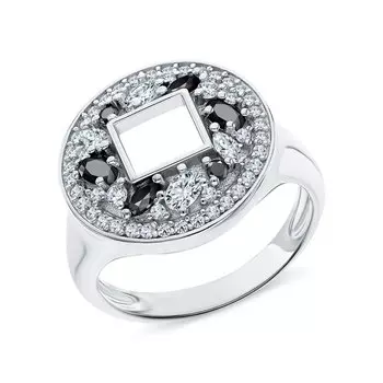 Серебряное кольцо с фианитами и шпинелями природными