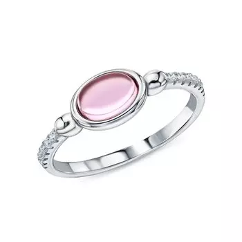 Серебряное кольцо с фианитами и ситаллами