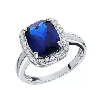 Серебряное кольцо с фианитами и со шпинелью синтетичческой