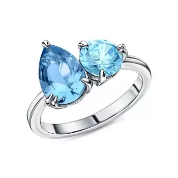 Серебряное кольцо с фианитами и со шпинелью синтетической