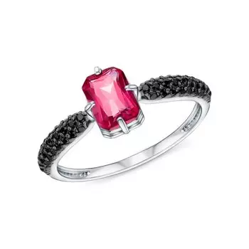 Серебряное кольцо с фианитами и топазами