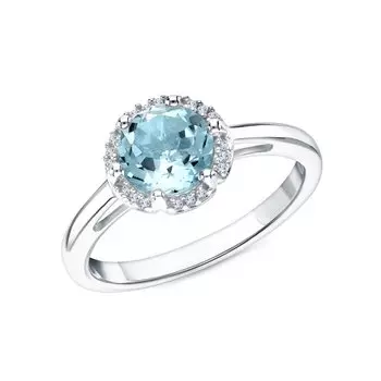 Серебряное кольцо с фианитами и топазами природными